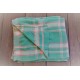 Peppermint Green & Rose Pink plaid Welsh  blanket . Vintage Mid Century CP69